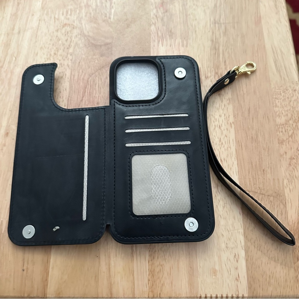 Leather wallet IPhone  14 Pro Max Black